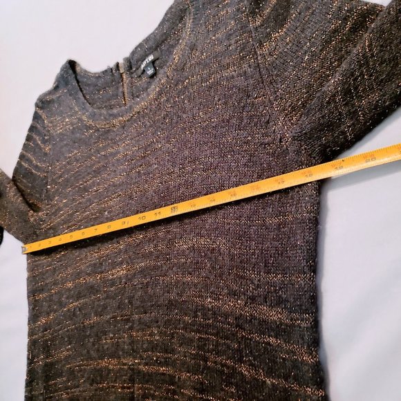 APT. 9 Sweater Dress, Black Gold Shimmery Sparkly Knit Soft Long Sleeve Career L - Picture 11 of 14
